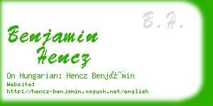 benjamin hencz business card